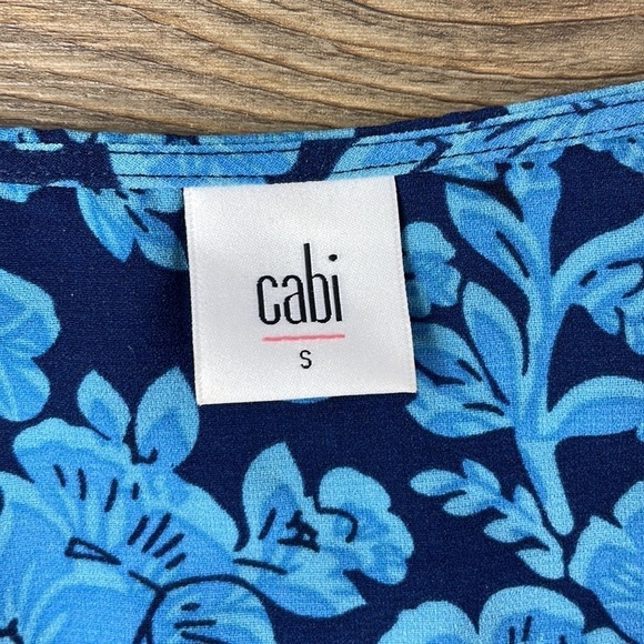Cabi Java Dress Indigo Blue Floral Style #5265 Drawstring Waist, size small - Picture 3 of 10